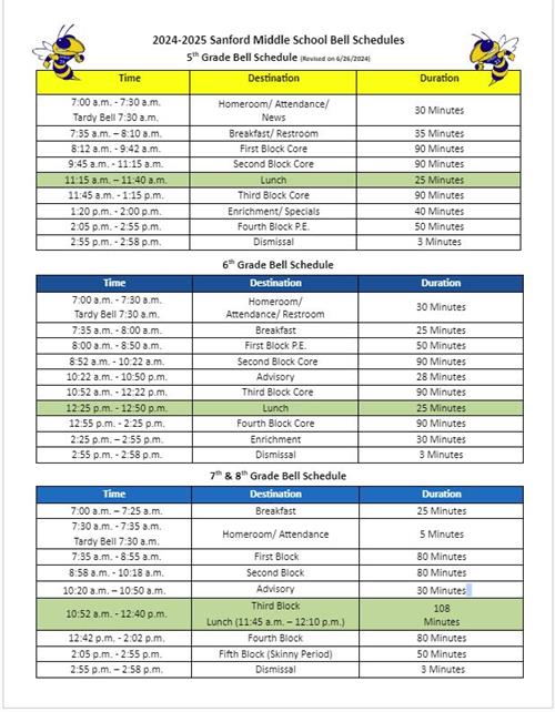 Bell Schedule
